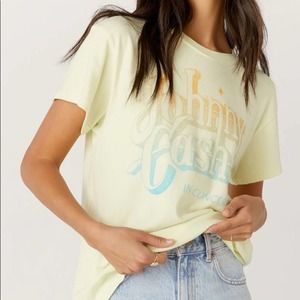 FREE PEOPLE NWT Daydreamer Johnny Cash A Thing Called Love Tour Band Tee Yellow